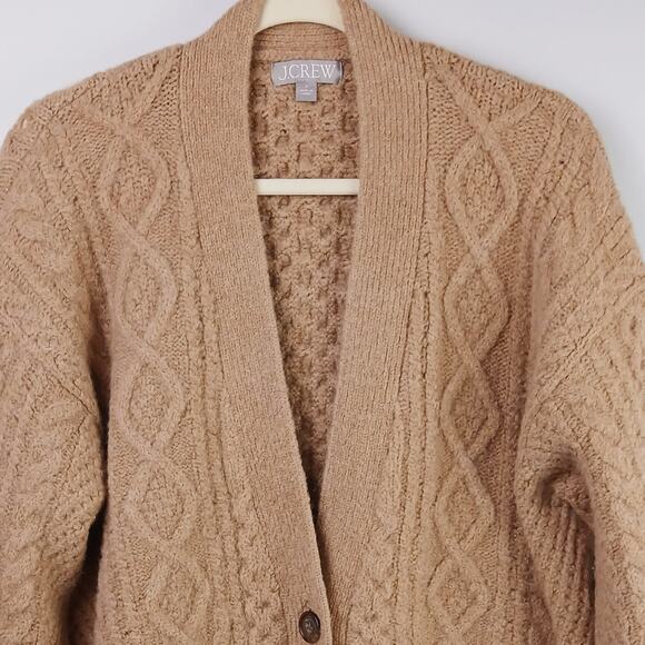J.Crew Women's SZ S Cable-Knit Stretch Cardigan Sweater Merino Wool Alpaca Blend - Picture 3 of 7